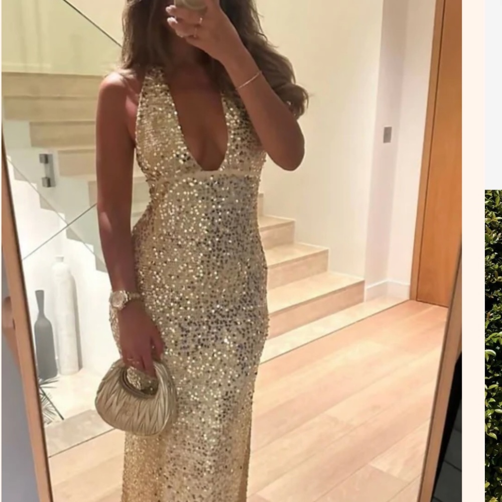 Sequin halter dress